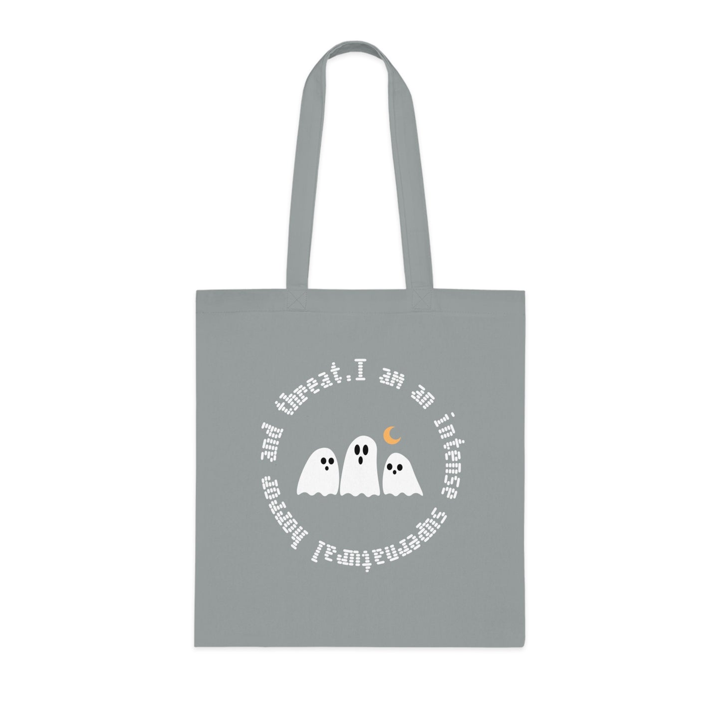 Ghostly Halloween Cotton Tote Bag, Eco-Friendly Bag, Gift for Trick-or-Treaters, Spooky Decor, Ghost Print Tote