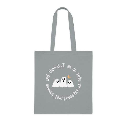 Ghostly Halloween Cotton Tote Bag, Eco-Friendly Bag, Gift for Trick-or-Treaters, Spooky Decor, Ghost Print Tote